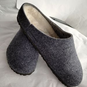 Men's shearling Birkenstock wool felt size 45 clogs slip-ons slippers
